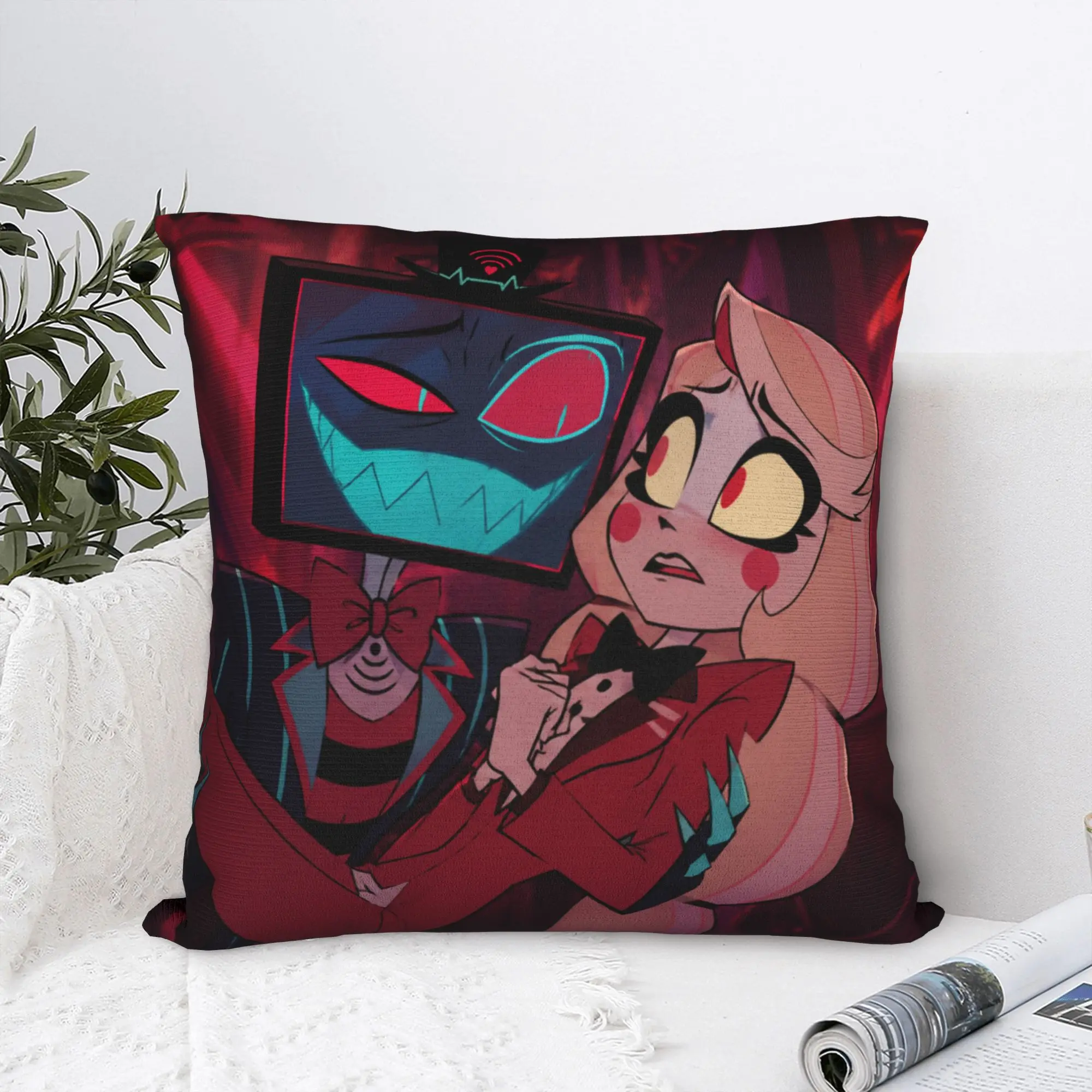 Hazbins Hoteling Vox Solo Metal Pillow Case  Comfy Pillow Cover For Sofa Couch Bed Living Room Vintage Pillowcases