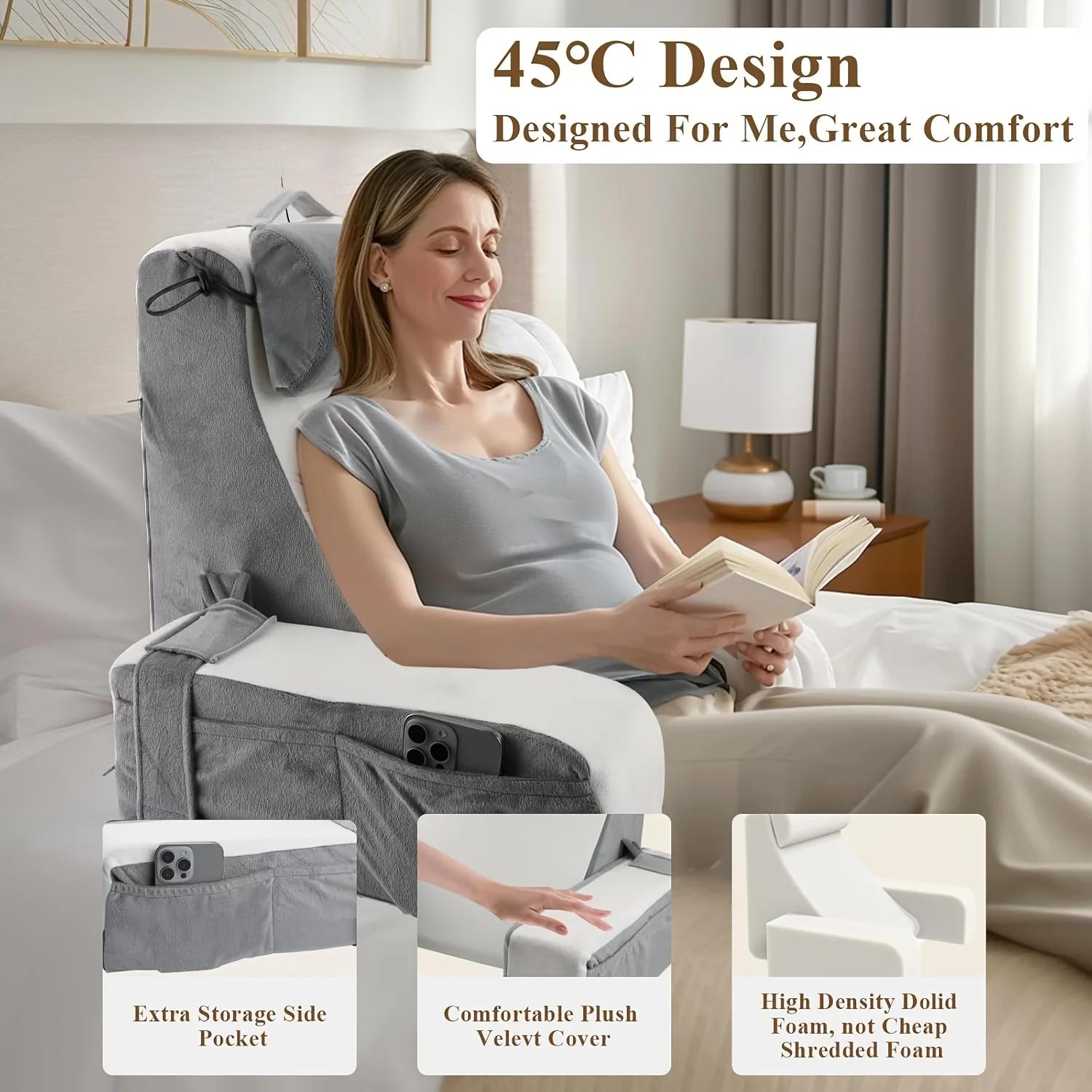 Home Quality Reading Cushion Pillow Beds Chairs Sofas Back Support Cushion Pillow Watching TV and Playing Games Reading Backrest