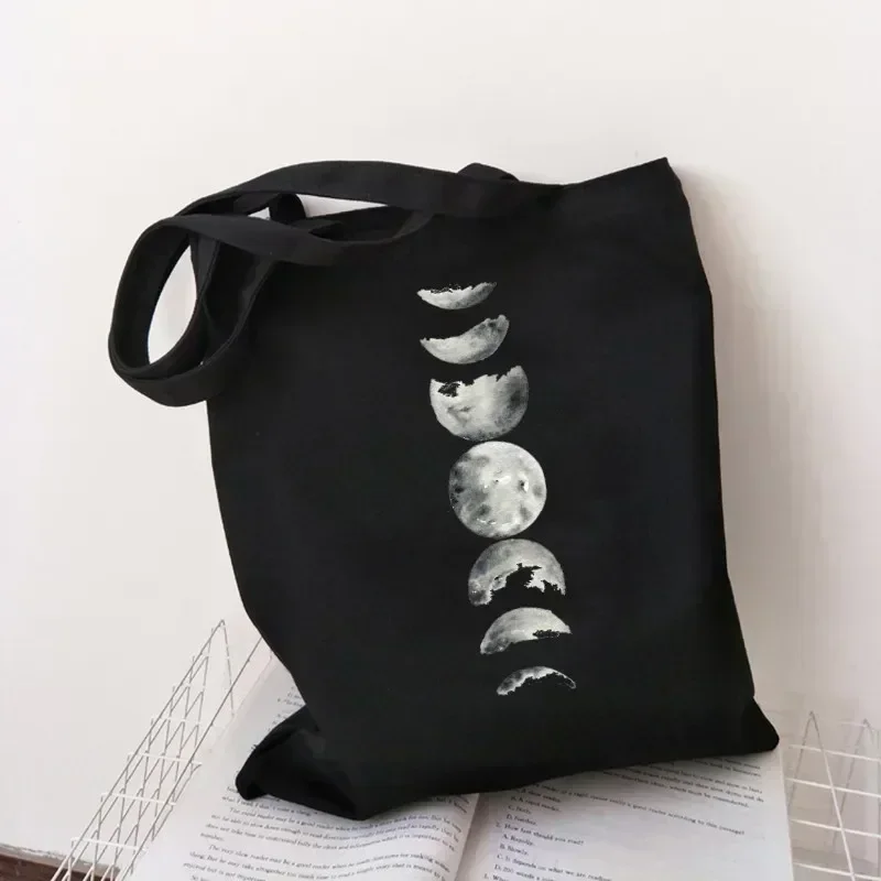 KM010 Moon Shoulder Bag Canvas  Harajuku Shopper  Fashion Casual Summer