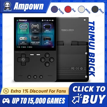 TRIMUI レンガポータブルレトロゲームコンソール 400PPI IPS スクリーン Linux システム 3000mAh 長寿命バッテリームード LED 効果ギフトキーキャップ