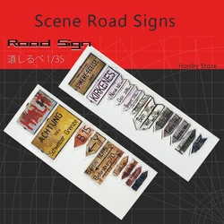 1/35 Model Assembly Scene Road Sign Sand Table Building Model Signboard And Signpost Model Kit Modeling Dioirama