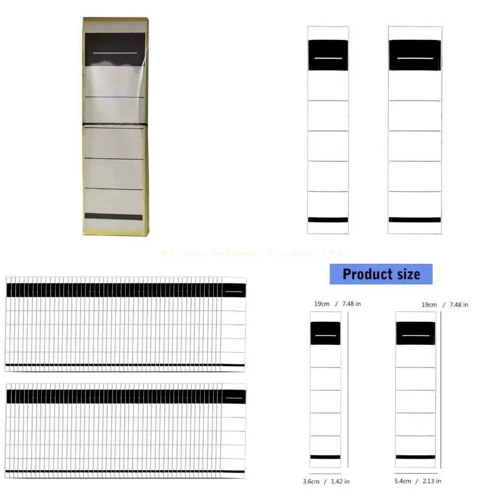 100Pcs Label Set for Narrow Office Binders Adhesive Folder Spine Labels