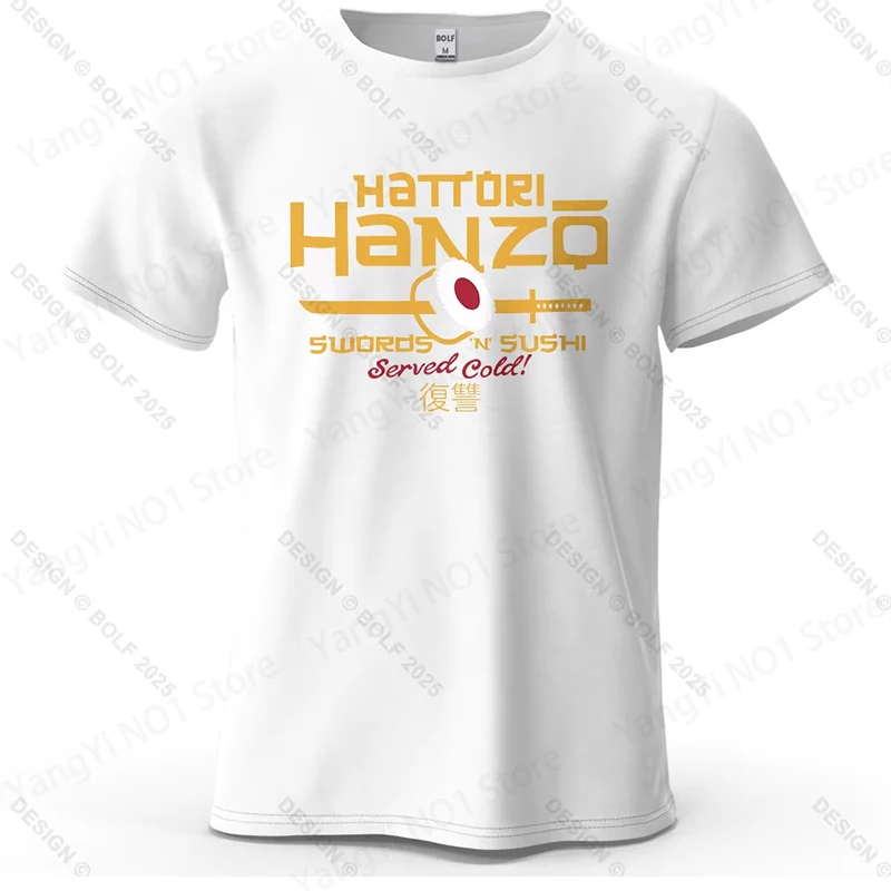 Hattori Hanzo Bedrucktes Herren-T-Shirt aus 100 % Baumwolle, übergroßes Anime-Mode-Grafik-T-Shirt für Damen, Tops, Streetwear, kulturelle Kleidung – Detail 9