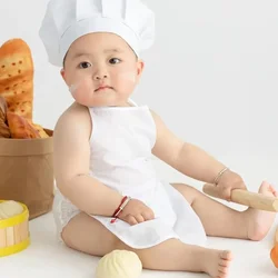 2024 Creative Photography New Baby Chef Apron Children's Costume Chef Baby Chef Costume Newborn Photography Props