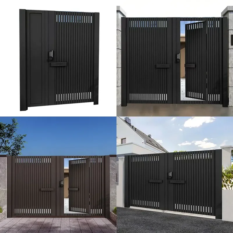 Modern Aluminum Alloy Sliding Garden Door Simple Art Design for Rural Self Built House Outdoor Entrance