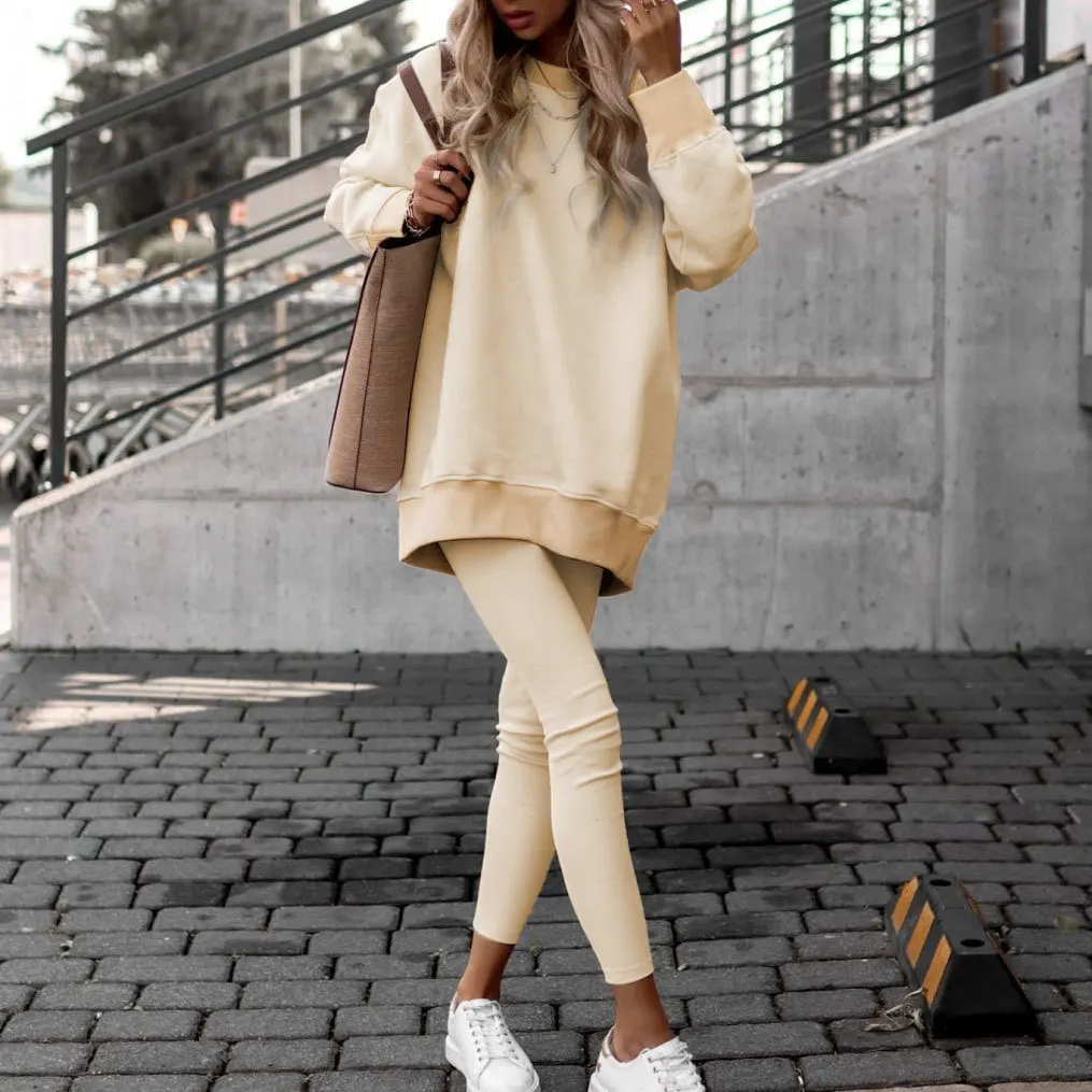طقم هوديي نسائي طويل غير متماثل من Fashionable لربيع 2025، مظهر سهل التنقل، لون المواد الأخرى...