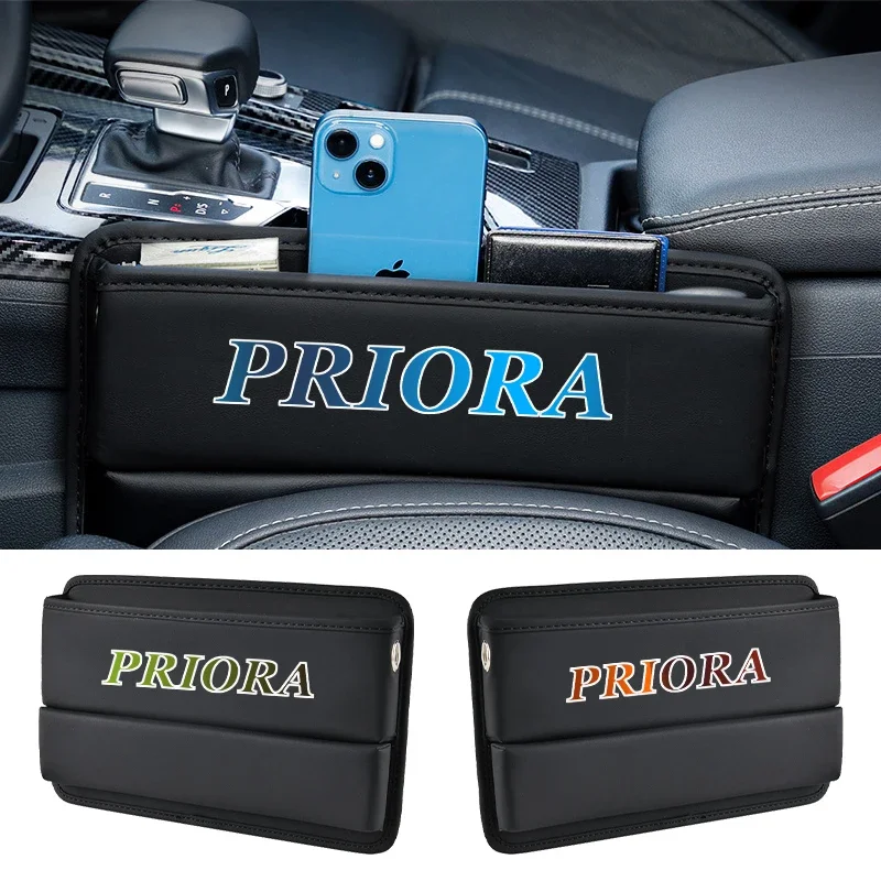 Car Seat Gap Organizer Seat Side Bag For lada-PRIORA 2023 Reserved Charging Cable Hole Car Accessori