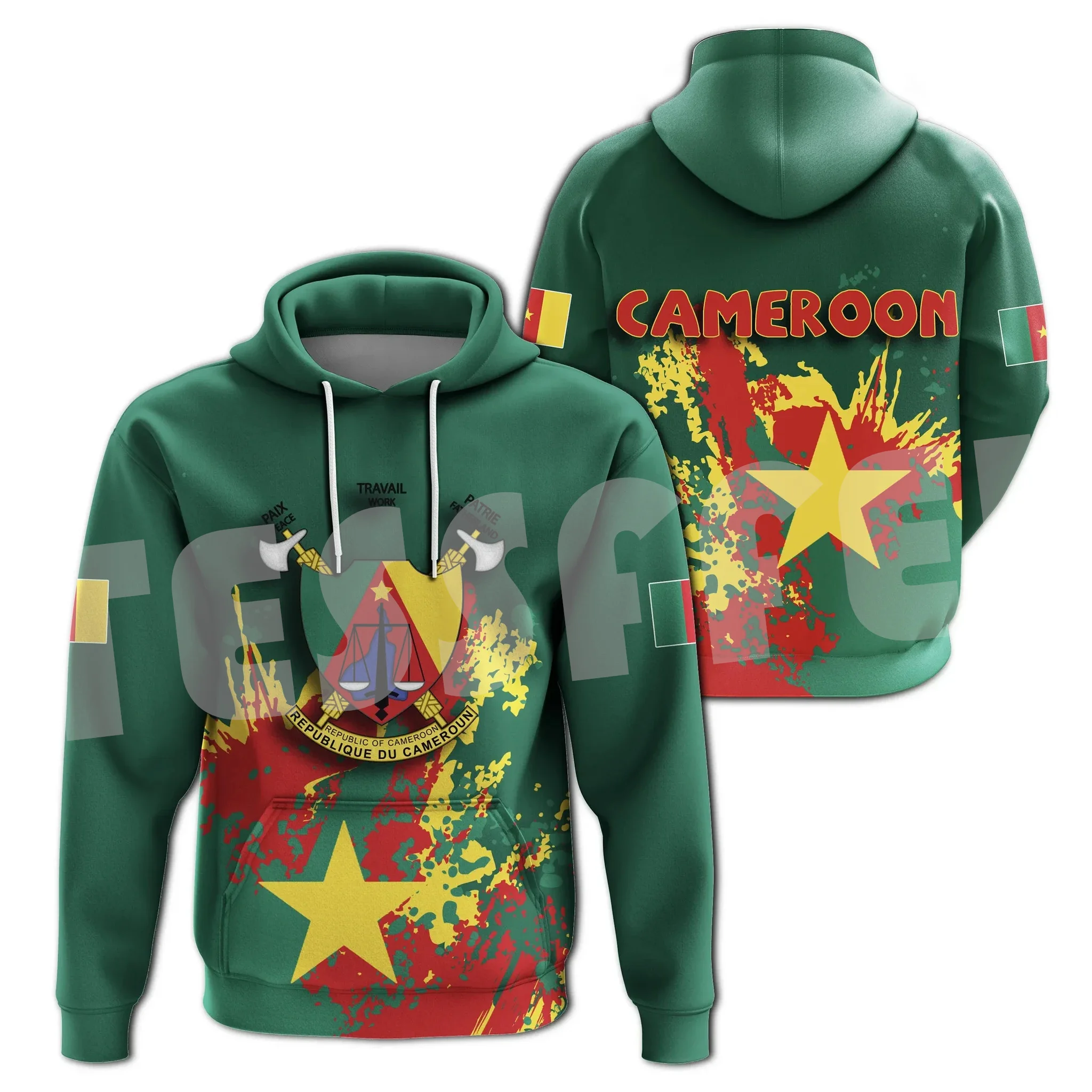 

NewFashion Africa Country Cameroon Flag Black History Tribel Tattoo Retro Tracksuit 3DPrint Unisex Casual Funny Jacket Hoodies R