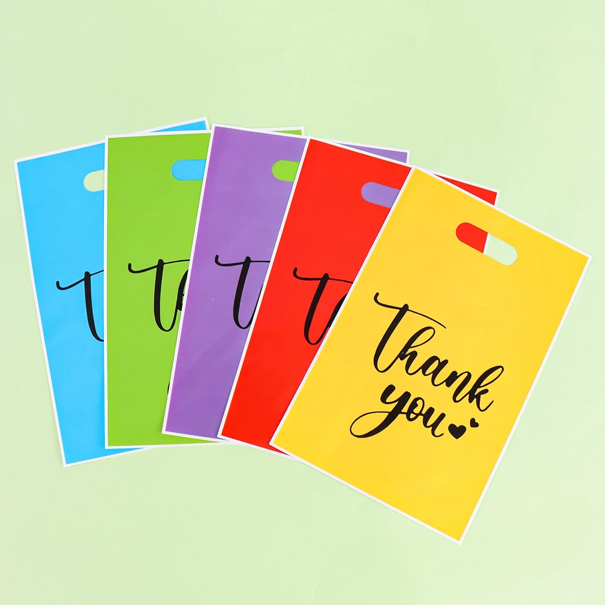 20/50/100 قطعة شكرا لك حقائب للهدايا متعدد الألوان حقيبة الحلوى البلاستيكية حفل زفاف عيد ميلاد تفضل لوازم لهدايا الأعمال الصغيرة