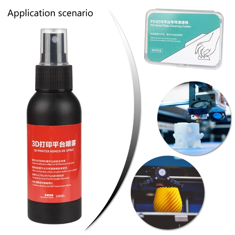 100ML Antiwarping Adhesive Sprays for 3D Printing Platforms 3D Printer Accessories Sprays Glues For 3D Printer Hotbed Part