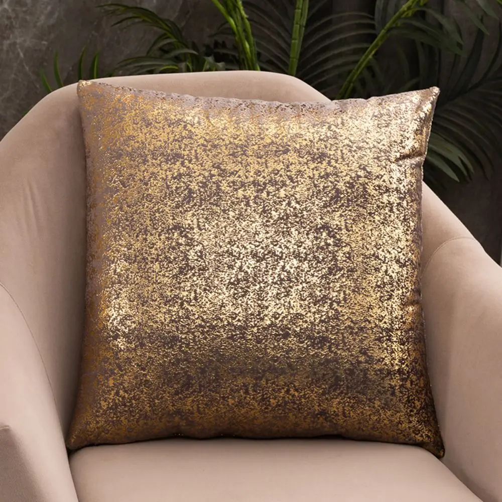 45x45cm Snowflake Bronzing Pillow Cover Microfiber Soft Throw Pillow Case Creative Nordic Style Pillow Shell Cushions