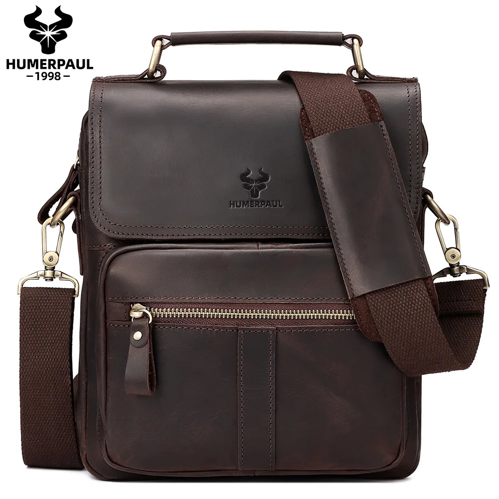 Skóra Crazy Horse męska torba na ramię Vintage Messenger torby Bolsos męskie torby typu Crossbody męska torebka wysokiej jakości torba ze sznurkiem Travel