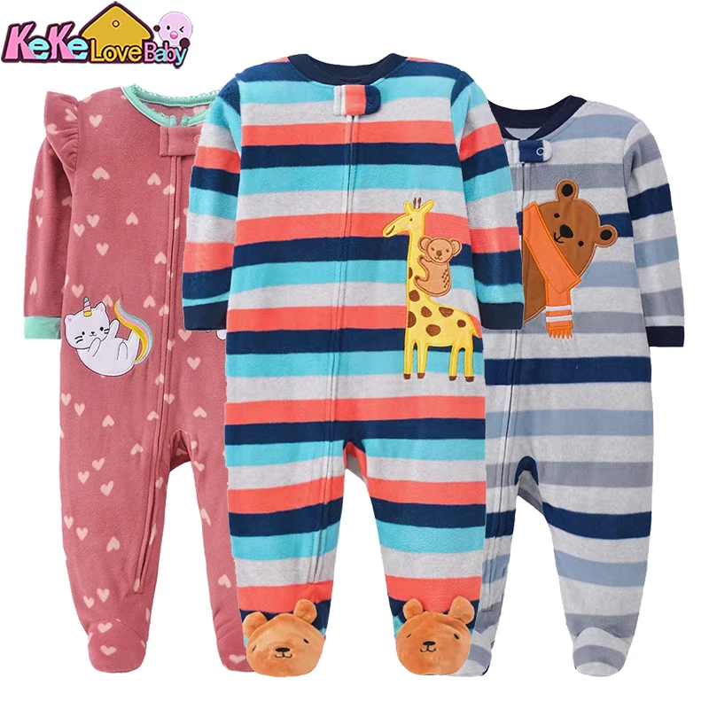 Winter Baby Boy Girl Rompers Clothes Zipper Fleece Autumn Warm Newborn Infants Pajamas Outfit Animal Jumpsuit Clothing 0 -12 M