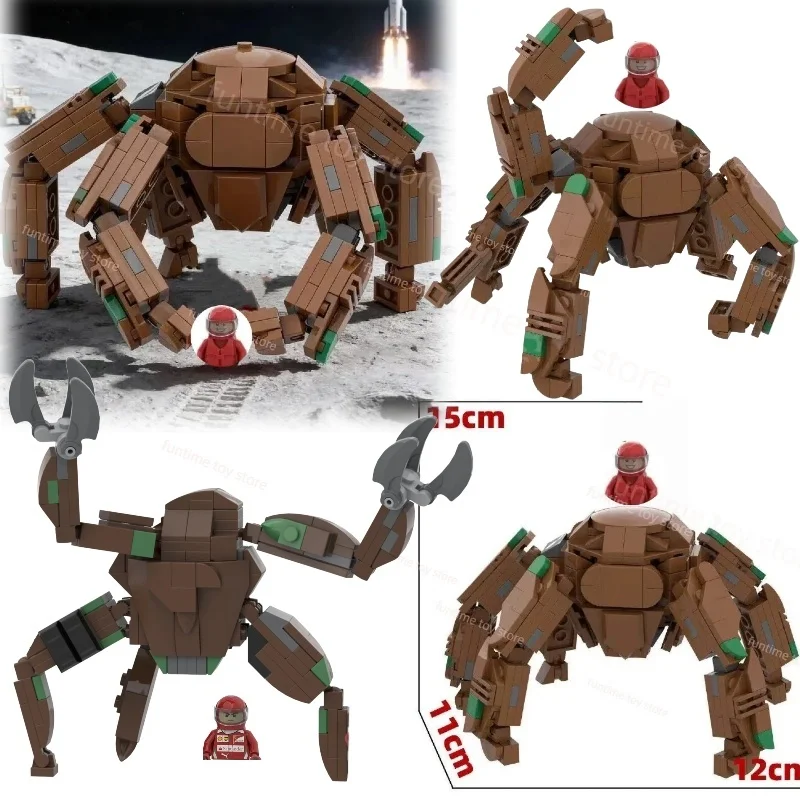 

15-сантиметровые фигурки-конструкторы Project Hail Mary Rocky: Коричневый каменный паук, четырехногий монстр Рокки, игрушки-кирпичики для сборки, подарок