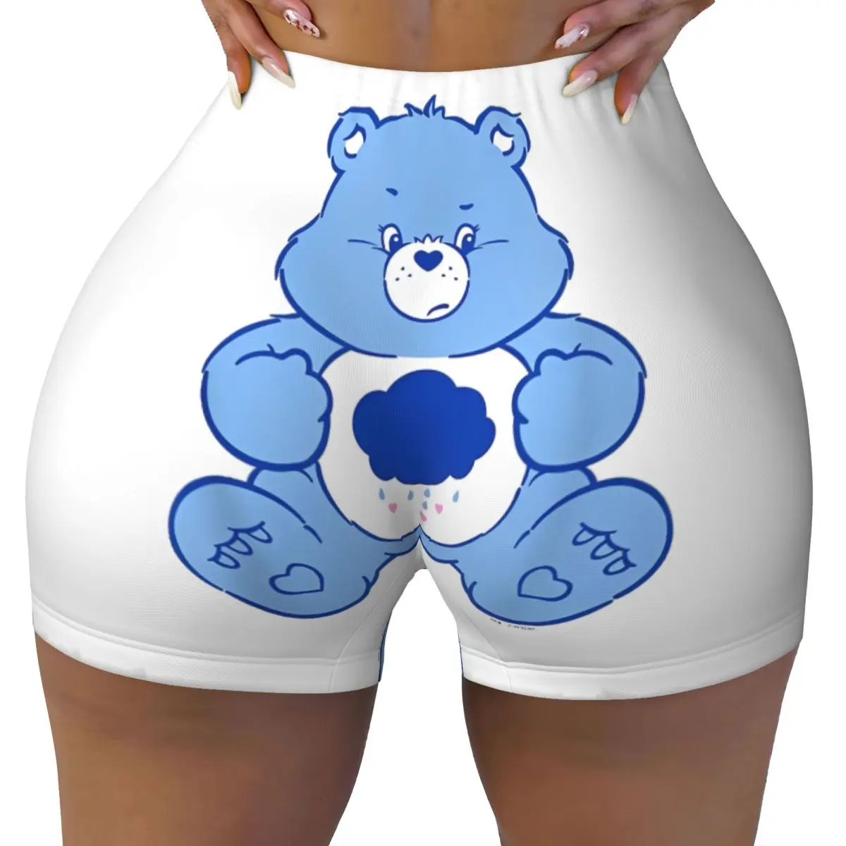 Care Bears Grumpy Bear Cloudy Belly Badge High Waist and Hip Yoga Short for Women Running Fitness Workout Gym Pants Tights