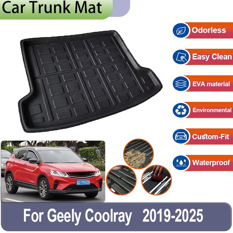 

Для Geely Coolray 2024 SX11 X50 2019 ~ 2025 Автомобильный коврик для заднего багажника, напольный поднос, полная защита, коврик из ЭВА, легко чистящиеся автомобильные аксессуары