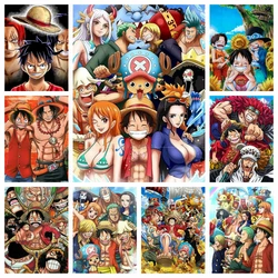 2024 Nowy One Piece Luffy 5D DIY Diamond Painting Cross Stitch Japan Cartoon Art Mosaic Round Embroidery Home Decor Kids Gift