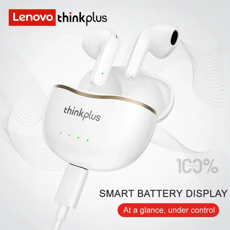Original Lenovo X16 TWS Bluetooth 5.2 In-Ear Earphones Noise Reduction IPX4 Sports Headphones Smart Battery Display Earbuds