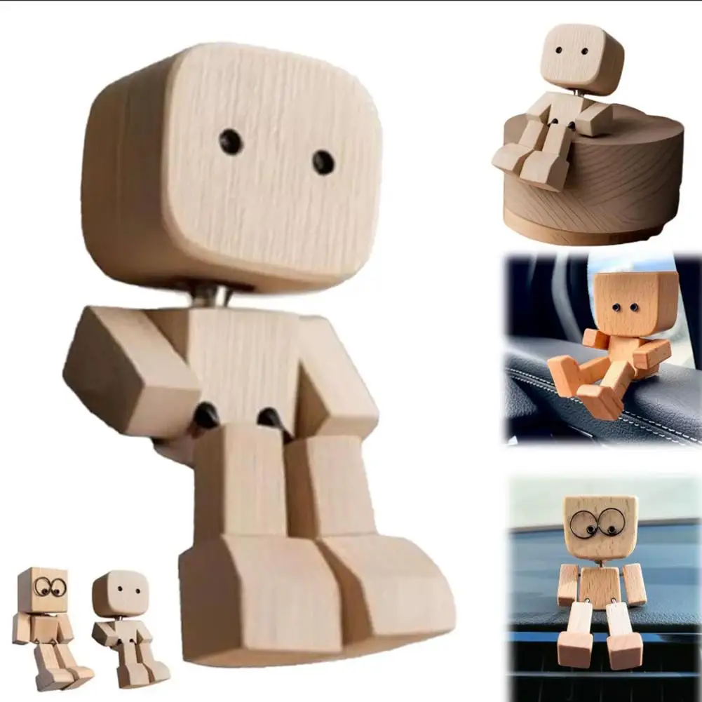 1 مجموعة تمثال خشبي خشب متين ناشر رائحة يرتجف الساقين تمثال خشبي الديكور العد المغناطيسي يتمايل حلية