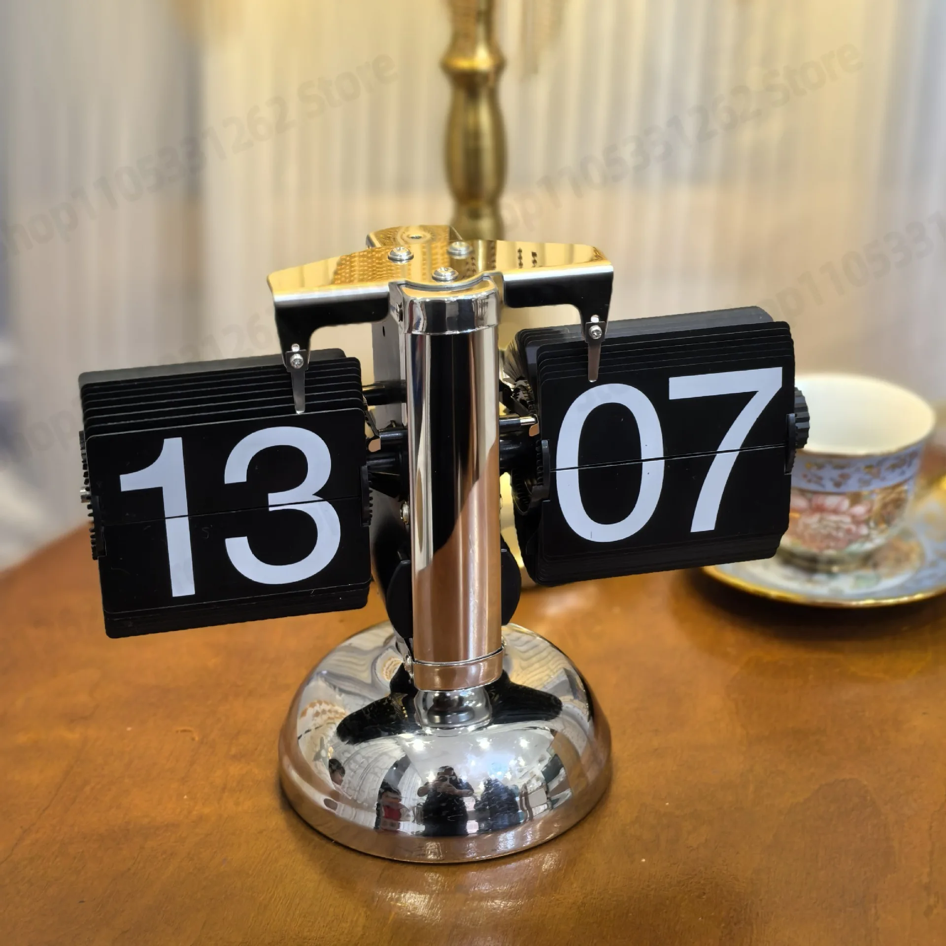Retro Flip Clock Vintage Style, Desk Flip Number Display Clock for Home, Decorative Table Clock