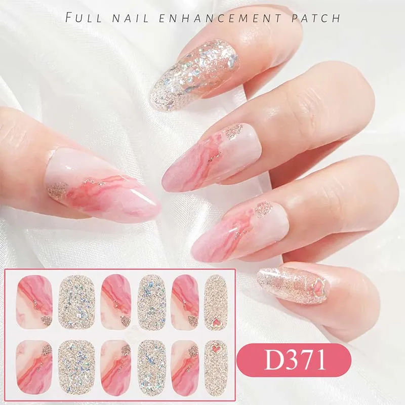 Fashion Powder Nail Stickers Finished Nail Stickers Decals Toenails Non-destructive Nails Eco-friendly Manicure Tool D371