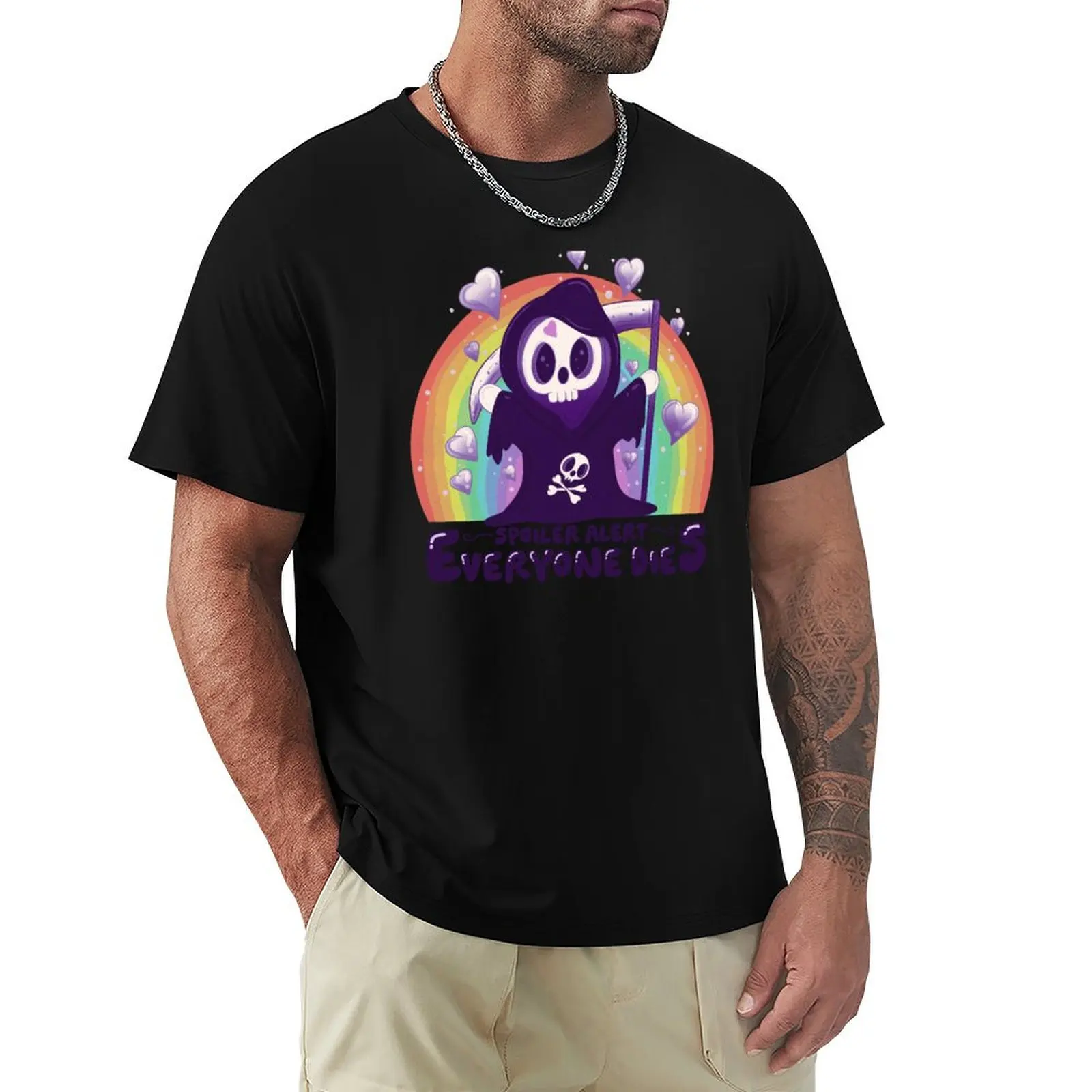 

Spoiler alert: everyone dies T-Shirt graphic tee shirt summer 2025 custom t shirt oversize t-shirts man mens plain t shirts
