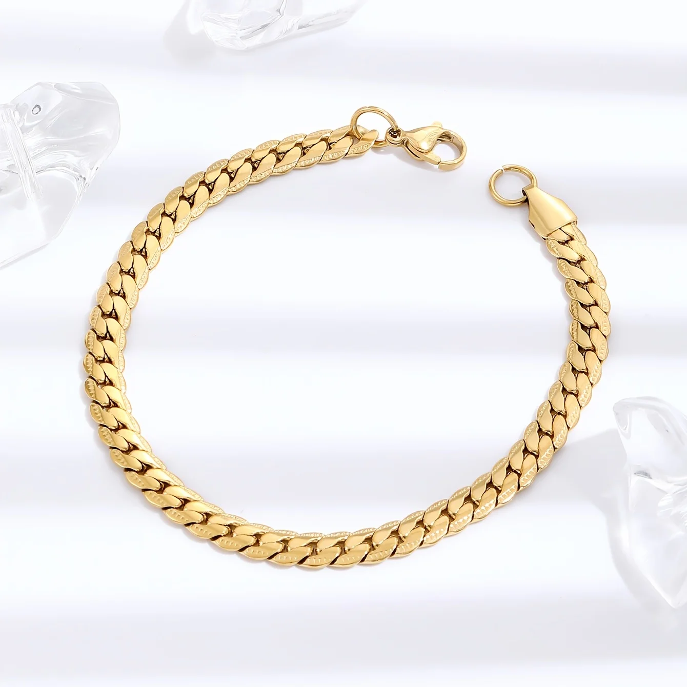 1Pc Embossed Dense Chain Bracelet, Niche Textured All-match Wrist Accessories,Vacation and All Occasions,Suitable for All Season