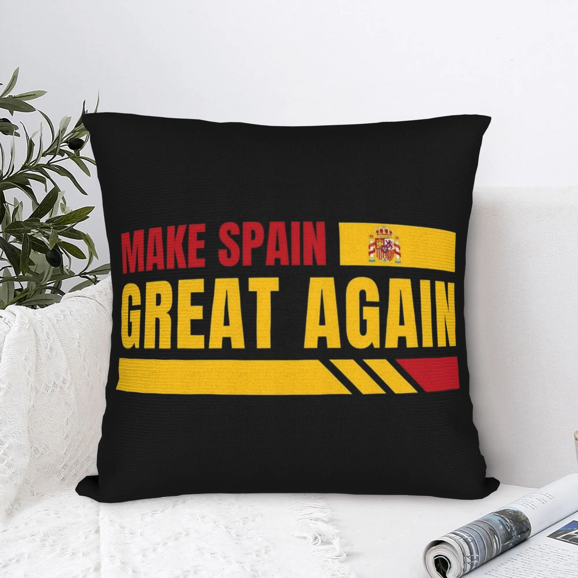 Make Spain Great Again Square Pillow Cases  Cushion Covers Awesome Polyester Decorative Pillowcase for Seat 40x40cm