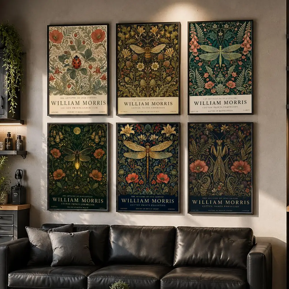 Victorian Botanical Poster Wall Decor Self-Adhesive Aesthetic Modern Vibe Stylish Gift Friends Using Living Room Bedroom