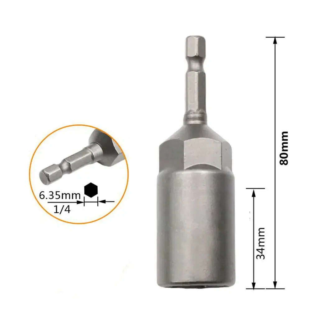 Multi-functional 5.5mm-19mm Hex Socket Sleeve Nozzle Set with Power Screwdriver Handle and Nut Driver