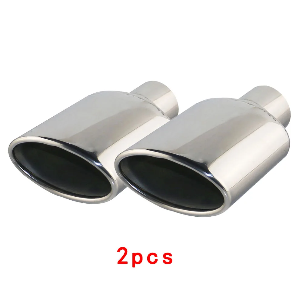 2pcs Stainless Steel Oval Exhaust Tip 57mm Car Muffler Tail Throat Modification For W211 C300