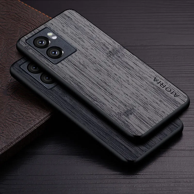 Case for Oppo Realme Narzo 50 5G Q5i V23 5G funda bamboo wood pattern Leather phone cover Luxury coque for realme v23 5g case