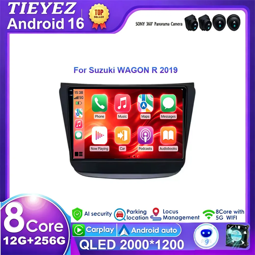 Android 16 Car Radio For Suzuki WAGON R 2019 Multimedia Video Player GPS Navigation Stereo Audio Head Unit Carplay 4G Wifi BT