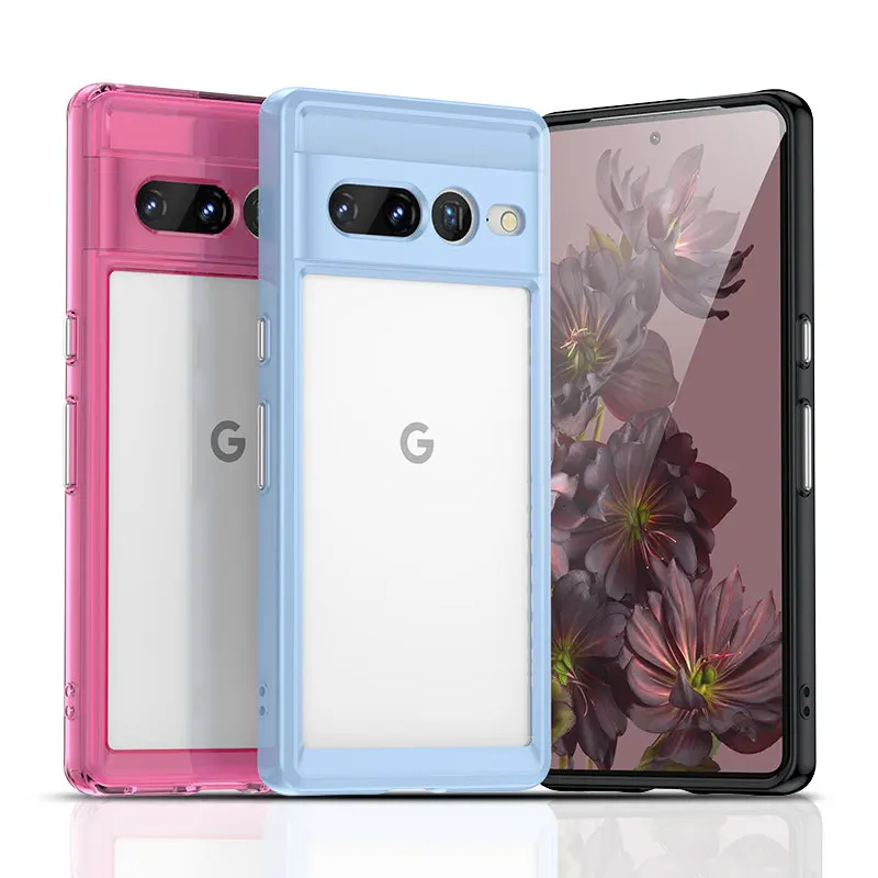 For Google Pixel 7 Pro Case Heavy Duty Drop Protection Shockproof Clear Back Cover Hard Case for Google Pixel 7 Pro GP4BC GE2AE