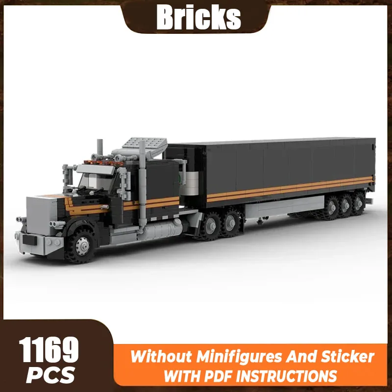 City Vehicle Model Moc Building Bricks Spooky Pumpkin Trailer 389 Technology Modular Blocks Gift Christmas Toy DIY Sets Assembly