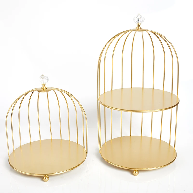 1PC Iron Art Nordic Style Bird Cage Rack Cosmetic Storage Rack Finishing Table Rack Wholesale