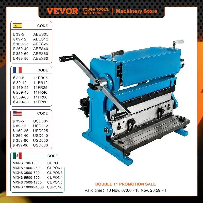 VEVOR 12-Inch Tấm Kim Loại Machne Hướng Dẫn Sử Dụng Máy Uốn Duỗi Thép Nhôm Đồng Uốn Duỗi Dập Xù Cán Tạo Thành Gia Công Kim Loại