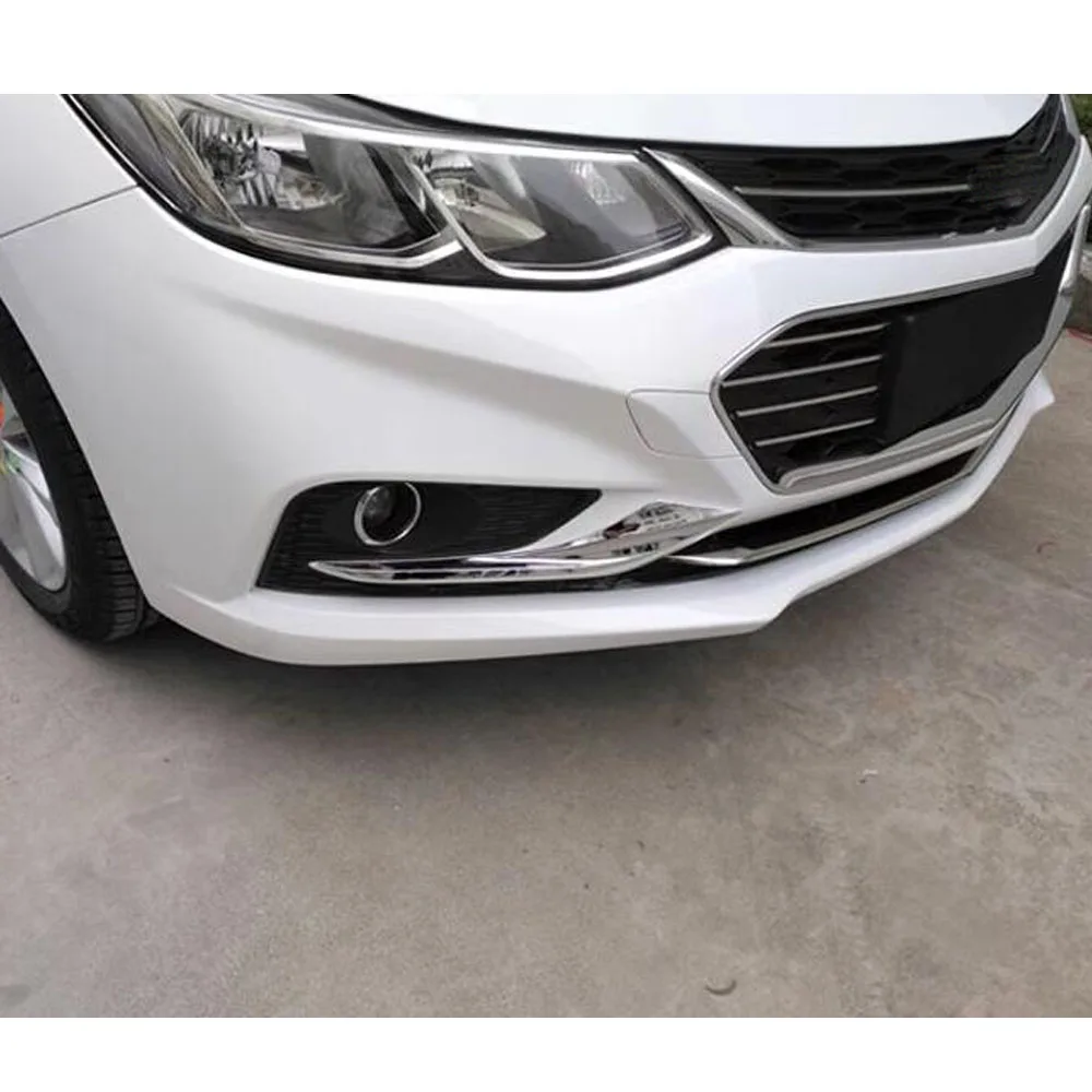 For Chevrolet Cruze Sedan 2017 2018 2019 2020 2021 Eyebrow Front Fog Light Trim Lamp Frame ABS Chrome Cover Sticker Frame