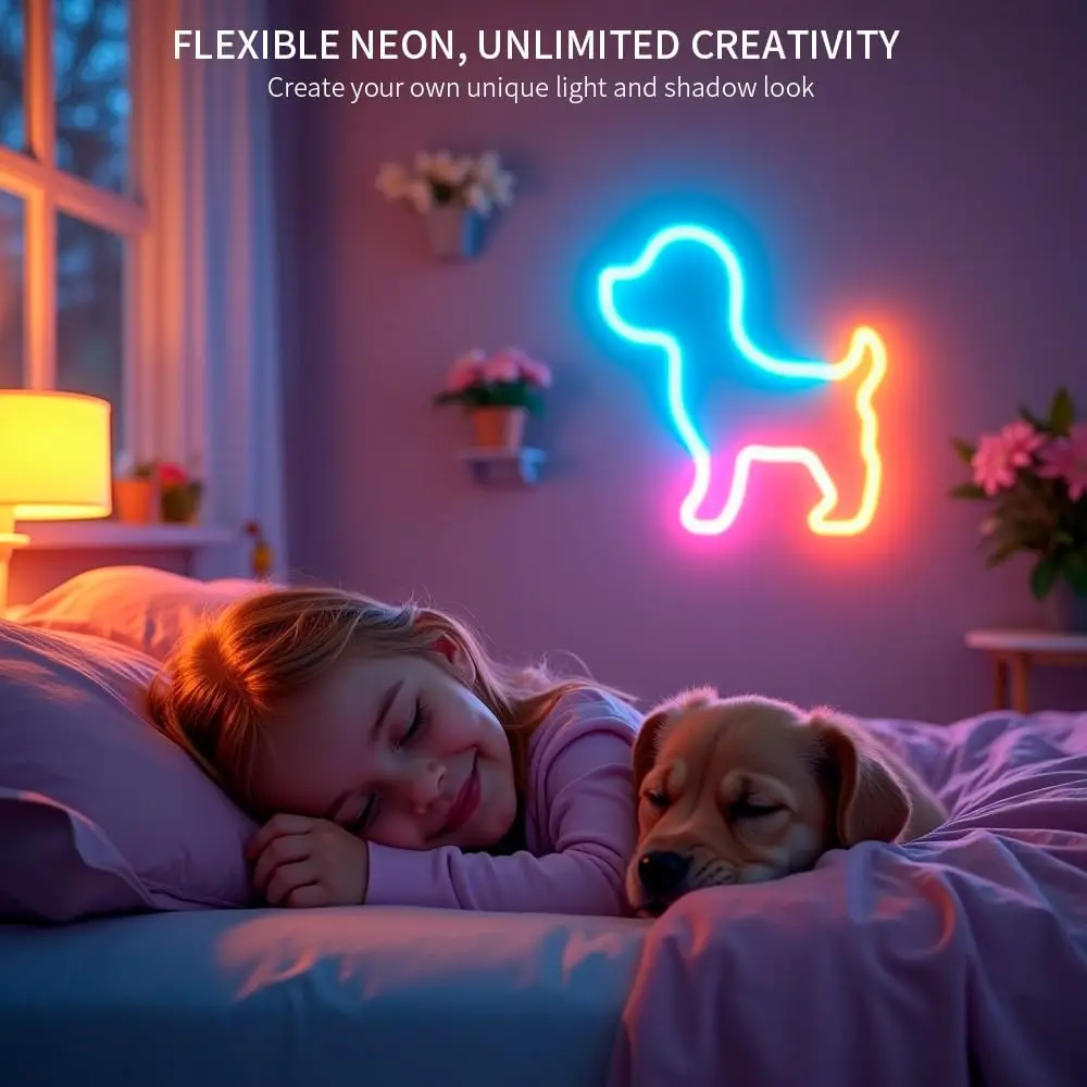360 Glow Round RGB Neon LED Woven Strip Light Bluetooth APP Remote Control USB Music Sync Waterproof Rope Decor IP67 Flex Light