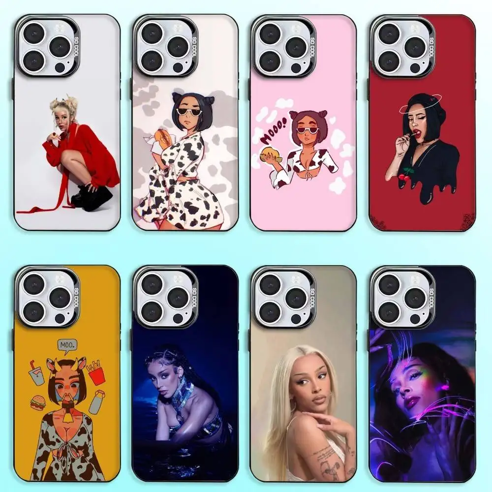 

Singer D-Doja Cats Phone Case For iPhone17,16,15,14,13,12,11 Plus,Pro Max Colored Silver Plated Inside Cover