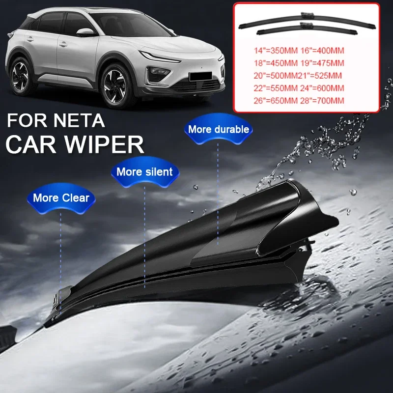 

2PCS Car Front Windshield Rubber Wiper Cleaning Protect For NETA AYA V GT L S U X 2022-2026External Auto Accessory
