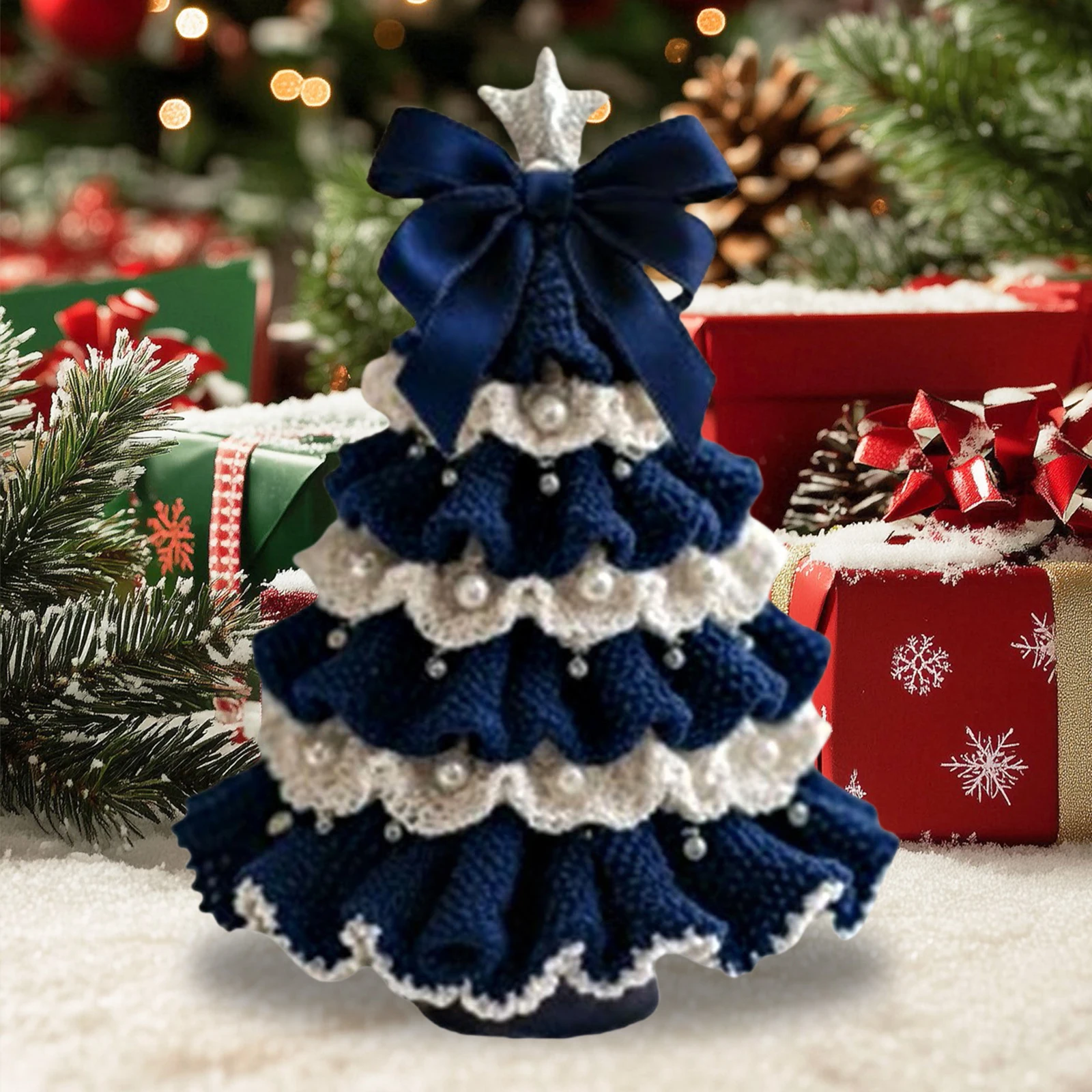 

Рождественский комплект для вязания крючком, материал, вязаный крючком, комплект для украшения рождественской елки, праздничная вязаная крючком елка, поделки, рождественская вечеринка, вязаные крючком украшения