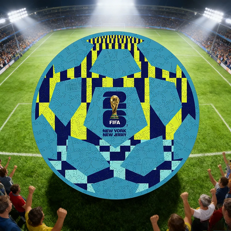 

Деревянный пазл "Нью-Йорк, Нью-Джерси" круглой формы, тематика Чемпионата мира, головоломка, настенный декор для дома, коллекционный подарок для футбольных фанатов