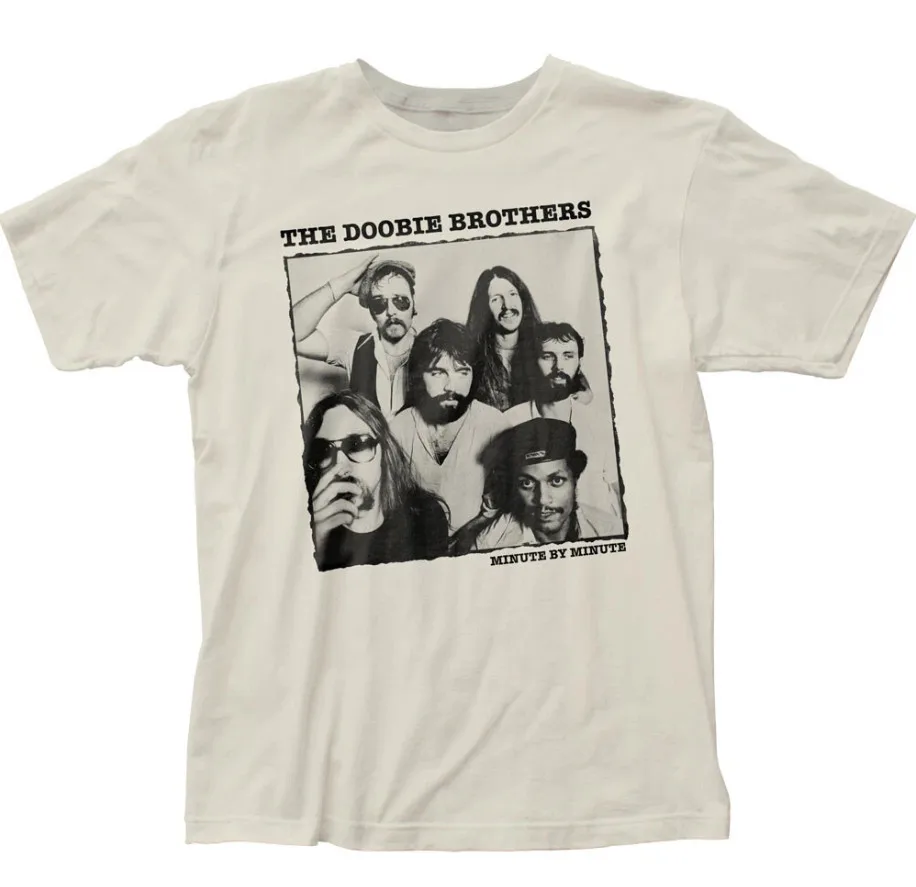 تي شيرت The Doobie Brothers Minute By Minute للرجال |   روك اند رول فينتاج وايت #1