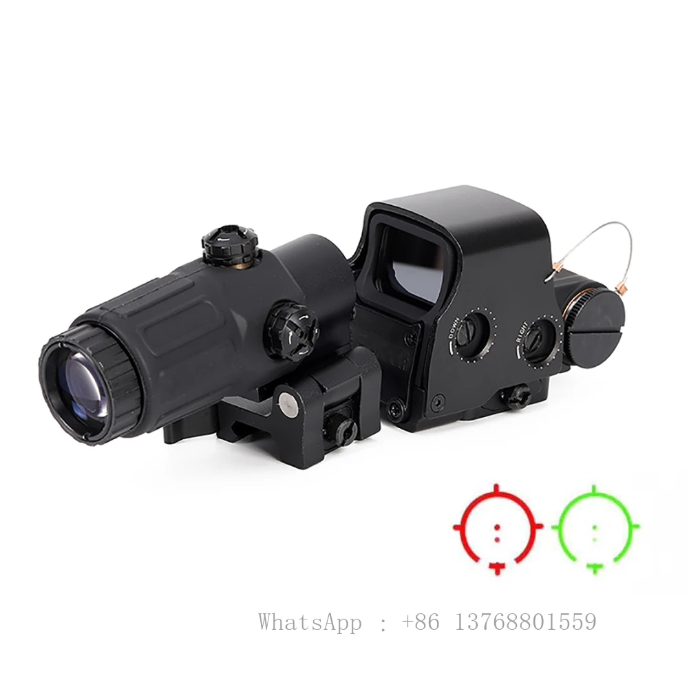 558 With G33 Optical Sight Scope 3X Zoom Magnification Holographic View Tactical Telescopes Red Dot Green Point STS Mount