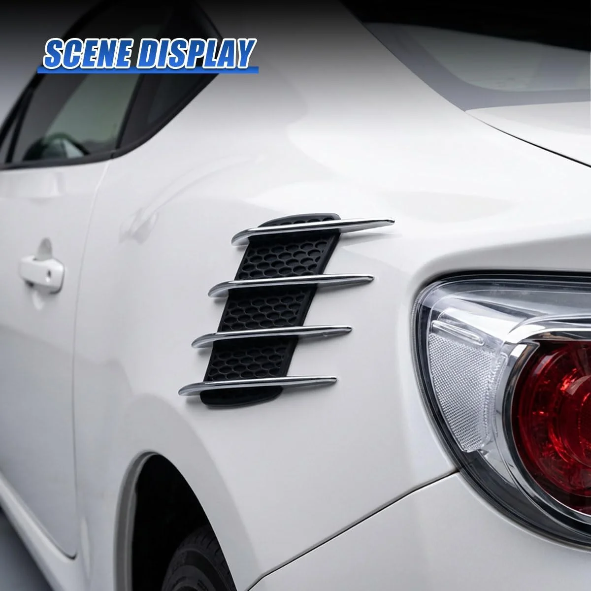 Shark Gill Simulated Door Vent Cover 2Pcs For Car Fender Side Decorative Accessories Auto Air Outlet Trim Sticker