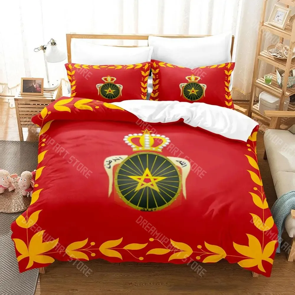 3D Printed Morocco Flag Bedding Set for Boys Girls Duvet Cover Pillowcase Twin Queen King Full Single Double Sizes