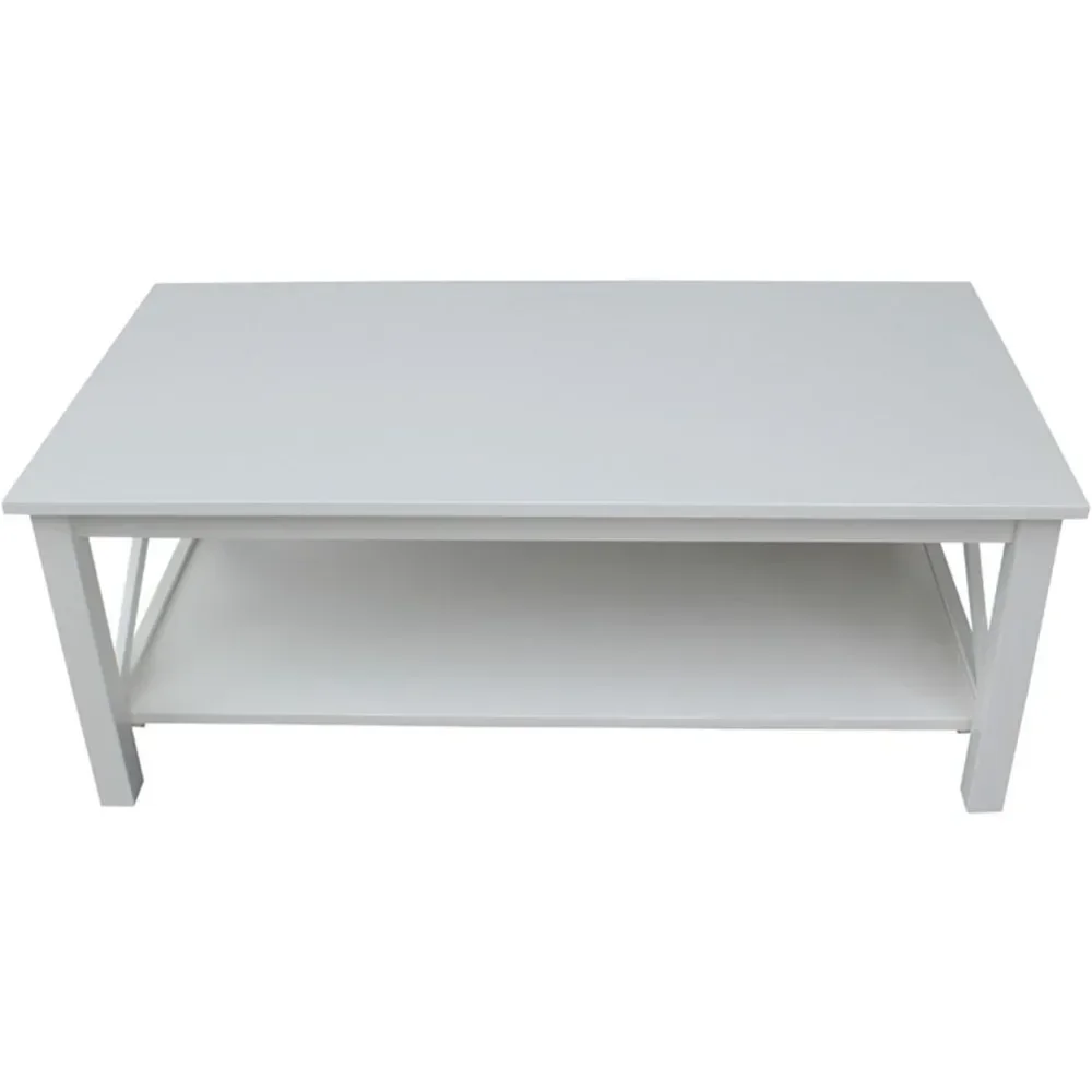 

Белый журнальный столик в стиле Хэмптон из массива дерева