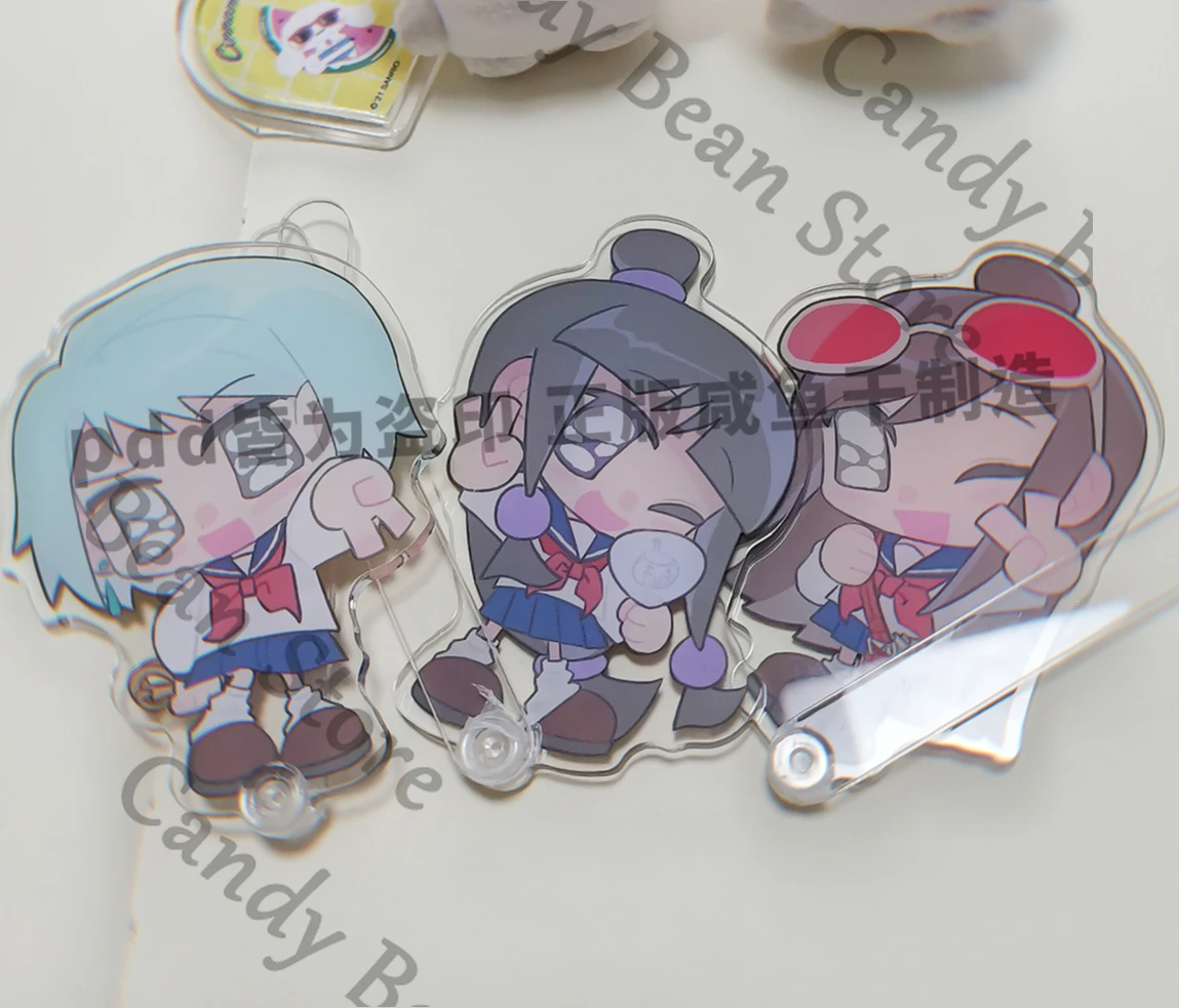 Anime Ace Attorney Mei Karuma Ema Skye Maya Fey Cosplay palo de perforación acrílico tarjeta de grupo de dibujos animados foto colgante llavero adorno regalo