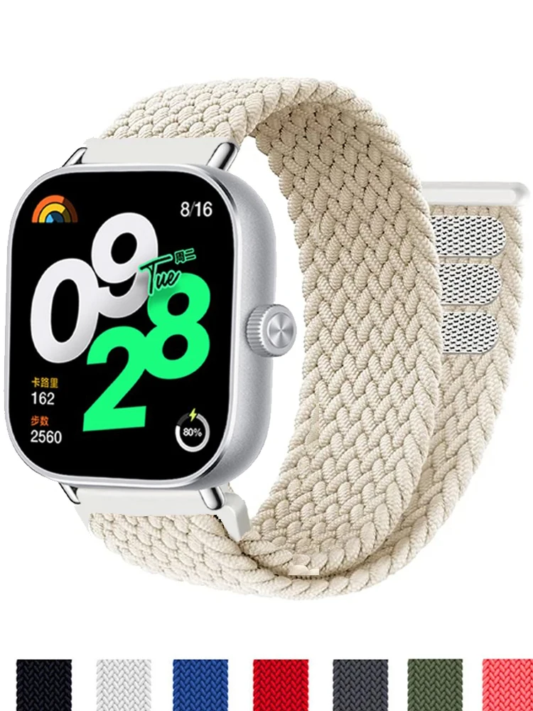 Braided solo Loop Band for Xiaomi Redmi Watch 4 Strap Adjustable Sportband Nylon Replacement correa bracelet Miband 8 pro band image 2